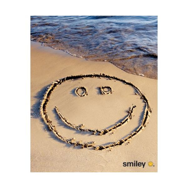 Allgemeine Wünsche Smiley Minikarte mit Umschlag Strandsmiley