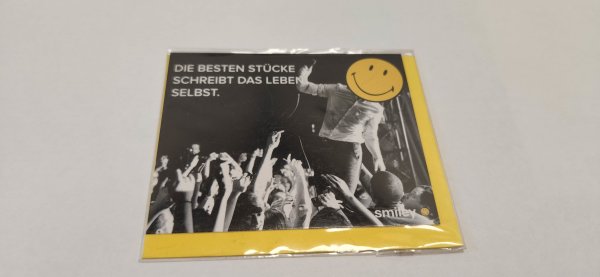 Allgemeine Wünsche – Smiley - Minikarte mit Umschlag – Konzertszene