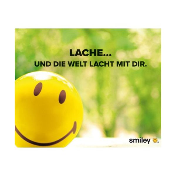 Allgemeine Wünsche Minikarte mit Umschlag Emoji Smile Lächle und die Welt lacht mit Dir