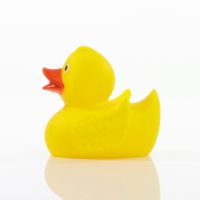Ente gelb-orange unifarbene Enten Quietscheente Badeente ca. 8 cm gross