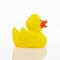 Ente gelb-orange unifarbene Enten Quietscheente Badeente ca. 8 cm gross
