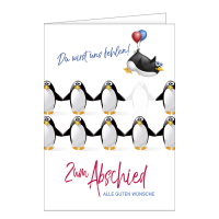 Abschied - A4 Karte mit Umschlag – Pinguine -...