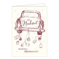 Hochzeit - A4 Karte mit Umschlag – Auto -...