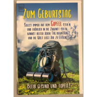 A Geburtstag Rucksack am Gipfel Zum Geburtstag Karte mit...