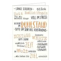 Ruhestand - Schlagworte - "Lange Schlafen..."...