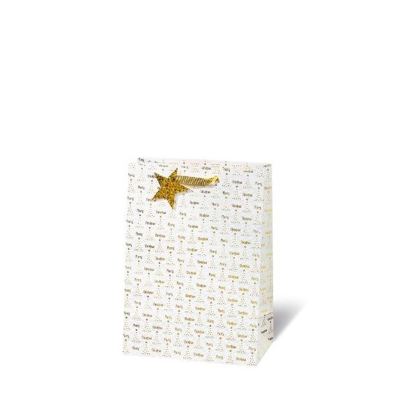 Weihnachten Tasche Geschenktüte A4-Format LittleTrees goldene Bäume