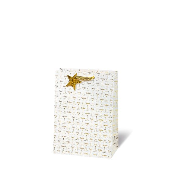 Weihnachten Tasche Geschenktüte A4-Format LittleTrees goldene Bäume