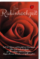 Rubinhochzeit - 40. Hochzeitstag - Glückwunschkarte...