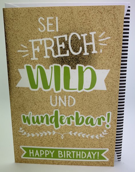 Geburtstag - Glückwunschkarte im Format 11,5 x 17 cm mit Umschlag - Sei frech