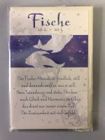 Fische Sternzeichen-Glückwunschkarte zum Geburtstag - Format 11,5x17cm mit Umschlag