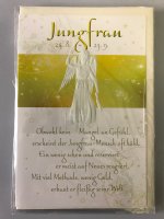 Jungfrau Sternzeichen-Glückwunschkarte zum Geburtstag - Format 11,5x17cm mit Umschlag