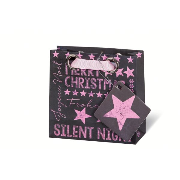 Geschenktasche / Geschenktüte / CD-Format - Dekor: Weihnachten Silent Night