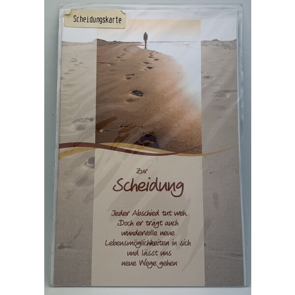 Scheidung - Trennung - Glückwunschkarten im Format 11,5 x 17 cm mit Briefumschlag