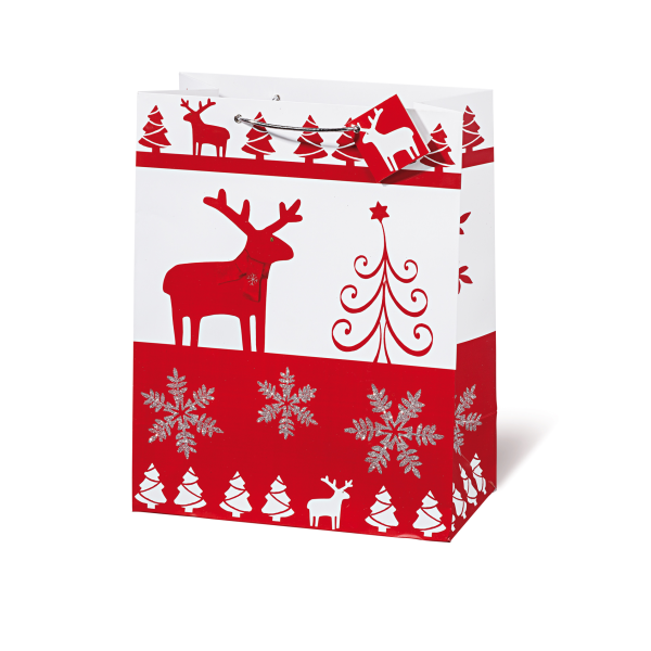Weihnachten Geschentüte A4-Format - Red & White Elch