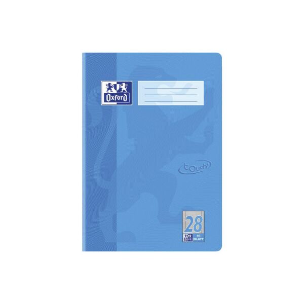 Oxford Schulheft 400104446 touch, Lineatur 28 / kariert mit Rand innen/außen, A4, 90g, blau, 16 Blatt / 32 Seiten