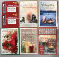 Weihnachten Kerzen - 5 Glückwunschkarten sortiert -...