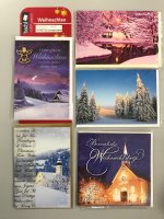 Weihnachten Landschaft - 5 Glückwunschkarten...