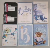 Geburt Junge - 5 Glückwunschkarten sortiert - UVP...