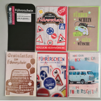 Führerscheinprüfung - 5 Glückwunschkarten...