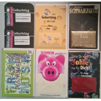 Geburtstag Geldkarten - 5 Glückwunschkarten sortiert...