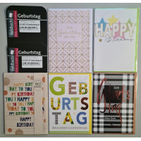 Geburtstag Schriften - 5 Glückwunschkarten sortiert...