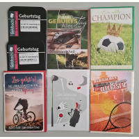 Geburtstag Sport - 5 Glückwunschkarten sortiert -...