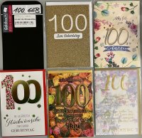 100.Geburtstag - 5 Glückwunschkarten sortiert - UVP...