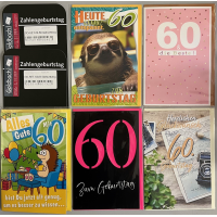 60.Geburtstag - 5 Glückwunschkarten sortiert - UVP...