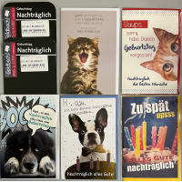 Geburtstag verspätet - 5 Glückwunschkarten...