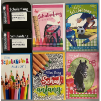Schulanfang - 25 Glückwunschkarten im Sortiment -...