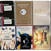 Prüfung - 5 Glückwunschkarten sortiert - UVP...
