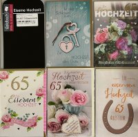Eiserne Hochzeit - 5 Glückwunschkarten sortiert -...