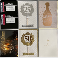 Jubiläum - 25 Glückwunschkarten im Sortiment -...