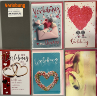 Verlobung - 5 Glückwunschkarten sortiert - UVP ca....