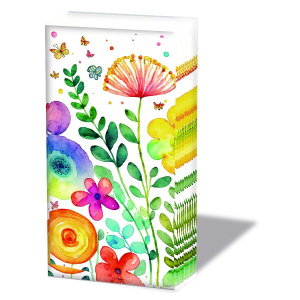 Taschentücher Im Format 21,5 x 22 cm á 10 Stück pro Packung Frühlingsblumen Vibrant spring white