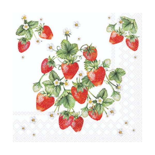 Servietten 25x25 cm 20 Servietten Bunch of strawberries Erdbeeren