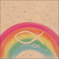 Servietten 33x33 cm Recycled Rainbow nature Regenbogen...