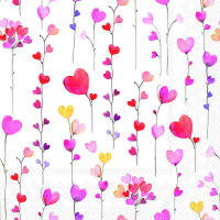 Servietten 33x33 cm Hearts garlands Herzen an Girlanden...