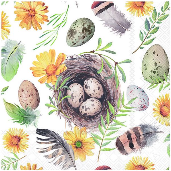 Servietten 33x33 cm Birds nest Vogelnest