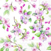 Servietten 33x33 cm Spring blossom white Kirschblüten
