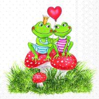 Servietten 33x33 cm Frogs in love verliebte Frösche