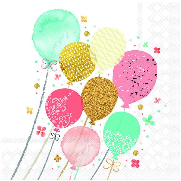 Servietten 33x33 cm Balloon party Luftballons