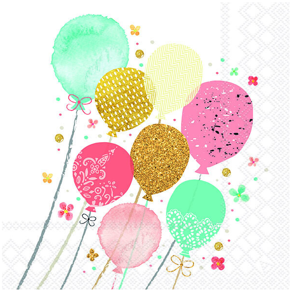 Servietten 33x33 cm Balloon party Luftballons