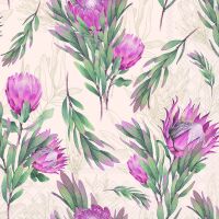Servietten 33x33 cm Protea cream rosa Blumen
