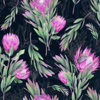 A Servietten 33x33 cm Protea black rosa Blumen 20...