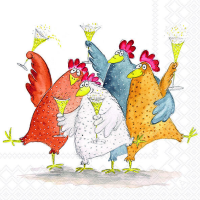 Servietten 33x33 cm Celebrating chickens feiernde...