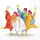 Servietten 33x33 cm Celebrating chickens feiernde Hühner Karneval