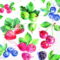Servietten 33x33 cm Sweet fruits Früchte