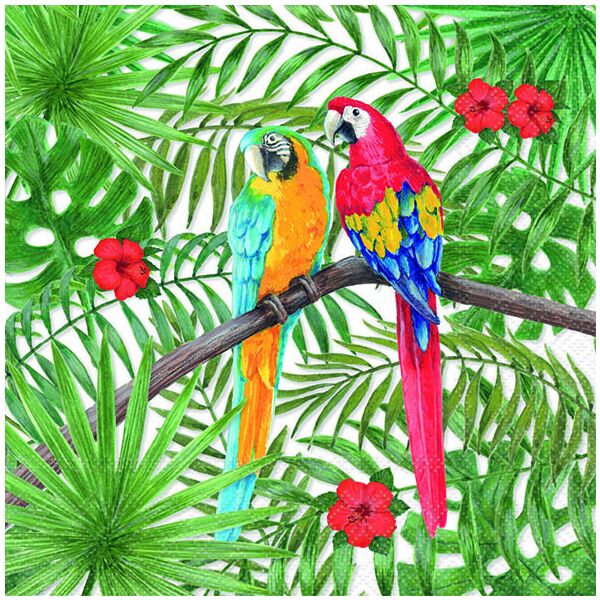 Servietten 33x33 cm Parrots Papagei