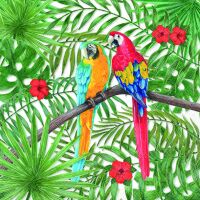Servietten 33x33 cm Parrots Papagei